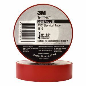 3M Tape, Gp Vinyl Electrical 1610 Temflex, 19Mm X 20M Red 3M1610-RD 0