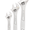 888 Tools Adjustable Wrench Set 150Mm 200Mm 250Mm T818000 • Chrome Vanadium Steel • Slimline For Tight Areas • Laser Etched Width Gauges • Precision Ground Jaws • Excellent Leverage • Easy Grip Comfort Handle For Maximum Torque Set Includes: • 150Mm (6”) • 200Mm (8”) • 250Mm (10”)