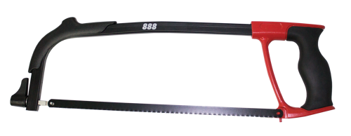 888 Tools Hacksaw 12" Frame With Alu & Tpr Handle T835100 12" Hacksaw • 90° Blade Mounting For Flush Cutting • Light Weight Aluminium • Ergonomic Soft Grip