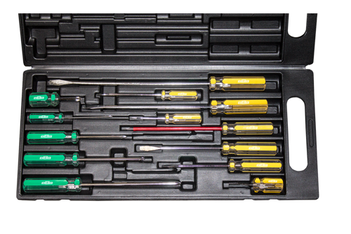 888 Tools Screwdriver Set 13Pc Phillips/Slotted Plastic Carr T834000 13Pc Screwdriver Set • 8 X Slotted • 5 X Phillips