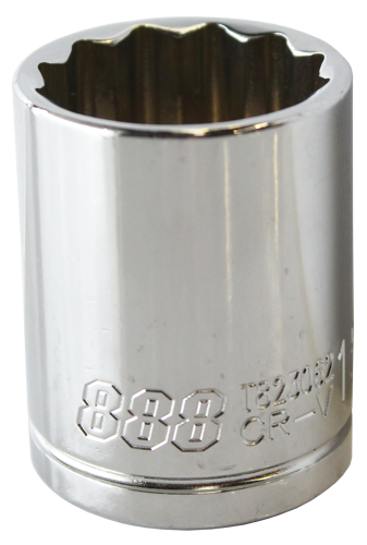 888 Tools Socket 1/2"Dr 12Pt Metric 16Mm T823016 •12Pt • Chrome Vanadium Steel For High Durability • Hardened  • Tempered • Mirror Polish Finish • Chrome Plated Corrosion Protection