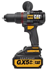 Cat 18V 80N.M Hammer Drill DX13 Supplied With One State Of The Art Graphene Battery That Charges In 20 Minutes.Compact, Heavy Duty Combi Drill Powered By Cat Revolutionary Graphene Battery Technology For 80Nm Exceptional Power And Outstanding Working Performance. Fully Charged In 20Mins By 15Amp Super-Fast Charger To Short Charging Downtime. Cat Latest Brushless Motor And Intelligence Pcm System Delivers Advanced Digital Overload Protection And Enhances Performance And Maximum Run Time. Variable Speed Trigger For Easy Control Of Different Applications. Battery Capacity Indicator To Check Battery Time Remaining. Bright Led Light And Belt Hook For Ease Of Use.