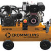 Crommelins AIR COMPRESSOR 540L/min 19.1cfm Pumps displacement, 440L/min 15.5cfm FAD, twin cast iron pump, 4.7HP Yanmar diesel engine, r/start, auto idle down, motor, 75L tank, filter/regulator included. AC19YD