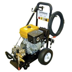 Crommelins CPV PRESSURE CLEANER 4000 psi max, 15L/min water flow, triplex pump with ceramic pistons, adjustable pressure regulator, Robin 14hp EX40 engine, 15m hose, pneumatic wheels, trolley with removable handle CPV4000RP