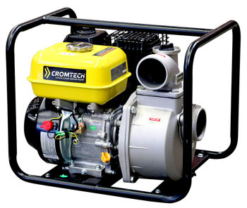 Crommelins CROMTECH PUMP 3”, self priming, 4-Stroke Cromtech engine, 30m max. head, 900L/min water flow, steel frame, r/start, 3" to 2" reduction outlet attachment CTP301