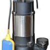 Crommelins CROMTECH SUBMERSIBLE PUMP 450w, 200L/min, 25/32/40mm outlet, 8.5m total head, 25mm max. solids, float switch, 7m roped, 10m power cord, V450F