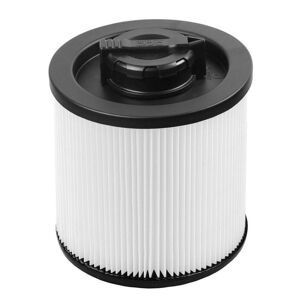 Dewalt Cartridge Filter Suits 15L Wet/Dry Vacuums DXVC4001 This Dewalt Standard Cartridge Filter Fits The Dewalt 15L Wet/Dry Vacuum. The Filter Easily Connects With The Patent Pending Clean Connect Locking System, Allowing The Filter To Be Installed Safely And Securely. The Filter Is Designed To Take On Both Wet And Dry Pick-Up. It Is Built To Take On Tough Jobs Like Cement Dust, Drywall Dust, Debris, And More.

Suits:

Dewalt Dxv15T 1100W 15L Portable Wet & Dry Vacuum
Features:

Washable & Reusable Cartridge Filter Perfect For Collecting Dirt, Sawdust And Debris
Collects Particles Down To 5 Microns At 95% Efficiency
Patent Pending Clean Collect Locking System Makes Installing And Removing Your Filter Quick, Easy And Secure
Specifications:

Efficiency: 95%
Particulate Size: >5 Microns