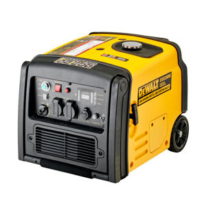 Dewalt Inverter Generator With Electric 3600W 3.6Kva DXIG3600E Features:

3600 Starting Wattage And 3200 Running 
Electric Key Start
9 Litre Fuel Tank
Compact & Light Weight 43Kg
8 Hour Run Time At 50% Load
Low 63Db
Eco Throttle Mode Switch
Full Copper Wired Alternator Providing Very Clean Power
Thd At Full Load <3%
Hour Meter To Determine Service Intervals
Easy Read Displays For Fuel Level
Led Indicator & Wattage Consumption Indicators
Low Oil Auto Shut Off Protects Engine From Low Oil Levels
Dewalt 121Cc Ohv Engine
2 X 240V/50Hz Ip44 Weatherproof Outlets And 12V Dc Outlets With Dual Port Usb Adapter
Specifications:

Engine Displacement: 121Cc
Fuel Capacity: 9L
Socket Type: 230-240V 15A
Dimensions: 640Mm X 385Mm X 450Mm
Weight: 28Kg
Warranty:

3 Year Warranty