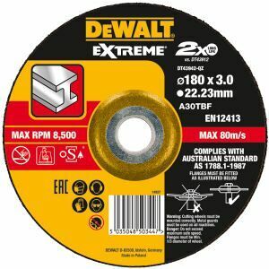 Dewalt Disc, Cutting, Extreme Bonded Metal, 180 X 3 X 22.23Mm DT43942-QZ