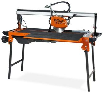 Golz GOLZ TILE SAW 8" (200mm), 1.3kw motor size, 560mm cutting capacity length, 40mm max thickness cut, cutting table 720x480mm, 55w water pump, includes 8’’ premium ceramic blade (CW20002) TS200