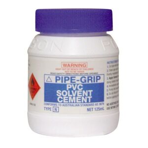 Pipe Grip Solvent Cement Type N 125Ml Blue, Pvc CON7854C 0