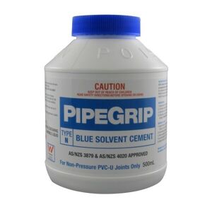 Pipe Grip Solvent Cement Type N 500Ml Blue, Pvc CON7856C 0