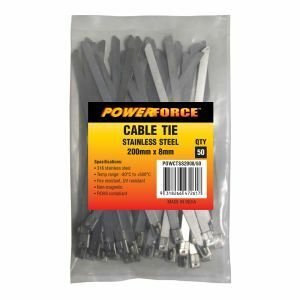 Powerforce Cable Tie, 316 Stainless Steel 200Mm X 8Mm [50] Pack POWCTSS2008/50 0