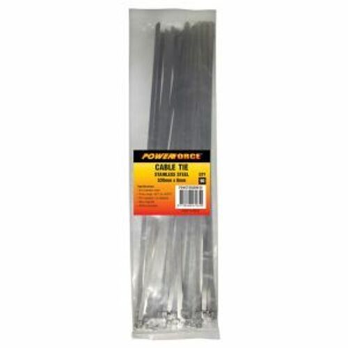 Powerforce Cable Tie, 316 Stainless Steel 520Mm X 8Mm [50] Pack POWCTSS5208/50 0