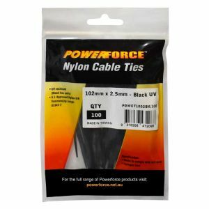 Powerforce Cable Tie, Nylon - Black Uv 102Mm X 2.5Mm [100] Pack POWCT1002BK/100 0