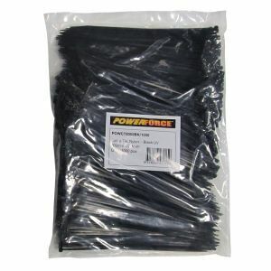 Powerforce Cable Tie, Nylon - Black Uv 200Mm X 2.8Mm [1000] Pack POWCT2002BK/1000 0