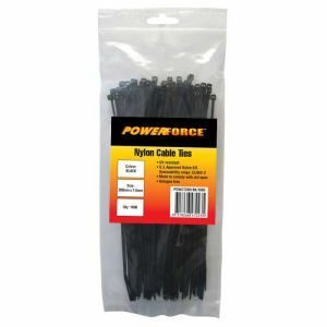 Powerforce Cable Tie, Nylon - Black Uv 200Mm X 7.6Mm [100] Pack POWCT2007BK/100 0