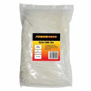 Powerforce Cable Tie, Nylon - Natural 102Mm X 2.5Mm [1000] Pack POWCT1002NT/1000 0