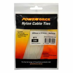 Powerforce Cable Tie, Nylon - Natural 102Mm X 2.5Mm [100] Pack POWCT1002NT/100 0