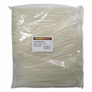 Powerforce Cable Tie, Nylon - Natural 200Mm X 4.8Mm [1000] Pack POWCT2004NT/1000 0