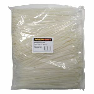 Powerforce Cable Tie, Nylon - Natural 300Mm X 4.8Mm [1000] Pack POWCT3004NT/1000 0