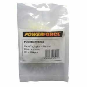 Powerforce Cable Tie, Nylon - Natural 80Mm X 2.5Mm [100] Pack POWCT802NT/100 0