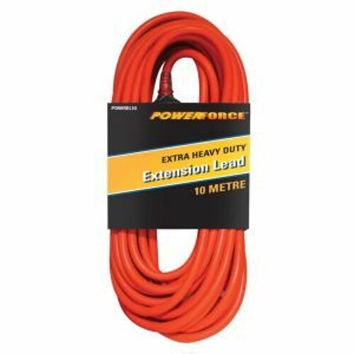 Powerforce Extension Lead, 10M 10A Plug Extra Heavy Duty 15A Red Cable POWREL10 0