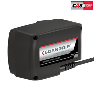 Scangrip Cas Power Supply 03.6123 90Watt Cas Power Supply To Be Placed Onto The Rear Of All Scangrip Cas Lighting Products. 
Specifications:
90W Power Consumption
Compatible With 12-18V Scangrip Cas Work Lights 
Ik07 Impact Resistance 
Ip65 Water Resistance
5 Metre Cable (Au Certified Plug)