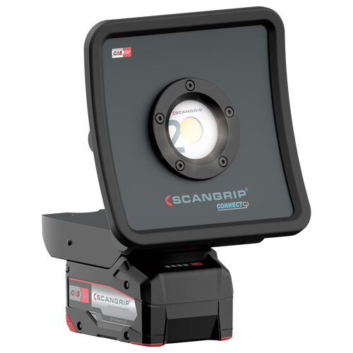Scangrip Nova 2 Connect - 2000 Lumens 03.6100C Nova 2 Connect Is A Powerful Compact All-Round Work Light Designed For The Professional User.

As A Unique Feature, Nova 2 Connect Is Compatible With Metabo / Cas Battery System 12V 4.0 Ah &Ndash; 18V 5.2 Ah And All Other 18V Batteries From Leading Power Tool Brands Such As Milwaukee Tools, Dewalt Tools, Makita Tools Etc. By Using The Scangrip Connector. In Addition, The Scangrip Power Supply Can Be Used For Direct Power Providing Unlimited Availability To Light.

The Floodlight Features The Latest High-Performance Cob Led Technology And Provides Up To 2000 Lumen. The Light Dimmer Function Makes It Possible To Adjust The Light Into Five Different Steps According To The Work Task.

Sturdy Led Floodlight With High Flexibility And Numerous Applications

Due To The Flexible Stand And Built-In Hook, The Lamp Can Be Placed In Different Positions To Obtain The Desired Lighting Angle. As An Extra Feature, It Has A Built-In Power Bank With Usb Outlet To Charge Mobile Devices. The Housing Is Made Of Sturdy Die-Casted Aluminium And Resistant To Strokes, Shocks And Vibrations. The Durable Construction Makes Nova 2 Connect Perfect For The Demanding, Rough Working Environment.

Features:

Slim And Compact Design
Powerful Illumination Up To 2000 Lumen
Light Dimmer Function In 5 Steps
Compatible With Metabo / Cas Battery System And All Other 18V Battery Packs By Using Scangrip Connector
Built-In Power Bank
Specifications

High Efficiency Cob Led
165 Lm/W
300-3000 Lux @0.5M
2000Lm@100% / 1500Lm@75% /
1000Lm@50% / 500Lm@25% / 200Lm@10%
Compatible With Metabo / Cas Battery System
12V 4.0 Ah - 18V 5.2 Ah And All Other 18V Battery
Packs By Using The Scangrip Connector
Operating Time: 2.5-27H @12V 4.0 Ah Battery
5.75-58H @18V 5.2 Ah Battery
Ip30
Ik07
720 G
161X164X78 Mm