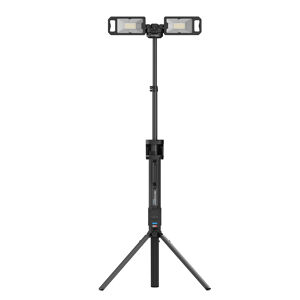 Scangrip Tower 5 Connect - 5000 Lumens 03.6105C Featuring 360° Flexible And Turnable Floodlights, The Lights Can Be Positioned In Many Different Positions To Obtain The Desired Lighting Angle, Providing Perfect Lighting Condition For Painting And Installation Work.

It Is Extendable Up To 2 Meters And Features 2 Level Light Output (50-100%) Which Makes It Possible To Adjust The Light According To The Work Task.

Tower 5 Connect Is A Battery Powered Work Light Compatible With Metabo / Cas Battery System 18V 5.2 Ah And All Other 18V Battery Packs From Leading Power Tool - Such As Milwaukee, Dewalt, Makita - By Using The Scangrip Connector. In Addition, The Scangrip Power Supply Can Be Used For Direct Power Providing Unlimited Availability To Light.

Tower 5 Connect Features A Quick-Fold System Making It Fast To Set Up The Tripod In Only A Few Seconds And Fold Again When The Job Is Done. In Folded Position, It Is Compact And Designed For One-Hand Transport With The Integrated Carrying Handle. The Sturdy, Slim Design, And Low Weight Of Only 5.2 Kg Makes It Tailored To Bring Around In The Back Of The Car And Convenient To Carry Around From One Work To The Other.

Features:

Compatible With Metabo / Cas Battery System And All Other 18V Battery Packs By Using Scangrip Connector
Integrated Tripod With Two Built-In Floodlights Providing Up To 5000 Lumen
Long Operating Time, Up To 4 Hours At 5000 Lumen With Metabo/Cas 18V 10.0 Ah Battery
Compact, Lightweight, And Easy To Carry Around When Folded
360° Flexible And Turnable Floodlights

Specifications

120 Leds
189 Lm/W
4000/8000 Lux @0.5M (Step 1/2)
2500/5000 Lm (Step 1/2)
Compatible With Metabo/Cas Battery
System 18V 5.2 Ah And All Other 18V Battery
Packs By Using The Scangrip Connector
Operating Time: 2-4.5H @18V 5.2 Ah Battery
45W
Ip30
Ik07
5.2 Kg
121X153X892 Mm