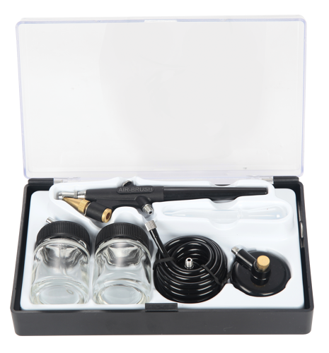 Scorpion Brush Kit Air 7Pcs SX-05 6Pc Air Brush Kit • 140Mm Long • 2 X 50Ml Pots • 600Mm Hose • 0.12Kg
