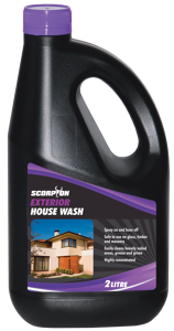 Scorpion Cleaner House Wash 2Ltr HW2 • Spray On And Hose Off • Highly Concentrated • Penetrate And Lifts Dirt & Grime • Safe For Plants - Will Not Damage Foliage Or Lawn • Economical, Works At High Dilution Rates