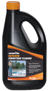 Scorpion Cleaner Outdoor Furniture 2Ltr OF2 • Spray On And Hose Off • Cleans Plastic, Painted Aluminium And Steel Furniture • Safe On Most Fabrics, Vinyl And Canvas Coverings