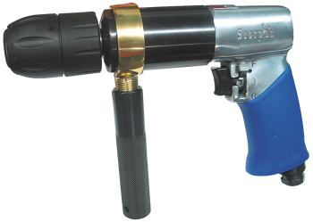 Scorpion Drill Air Pistol 1/2"Dr Keyless SX-538 1/2"Dr Keyless Pistol Drill • Length:- 210Mm • Speed:-800Rpm • Torque: 18 Ft/Lbs • Capacity:- 12.7Mm • Air Con:- 530L/Min Max 371L/Min Average