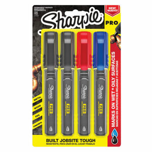 Sharpie Sharpie Pro Marker, Fine Assorted Colours [4] Hang Pack SB-2018324 0