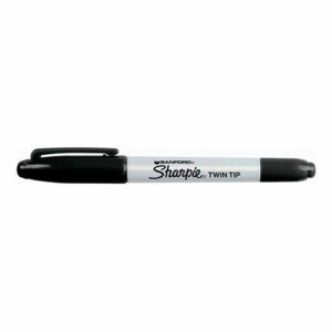 Sharpie Sharpie Twin Tip Marker Fine & Ultra Fine Tips, Black Hang Pk SB-S20025050 0