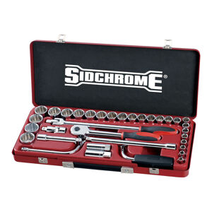 Sidchrome Socket Set, 1/2In Drive, 33Pce Metric SIDSCMT14210 0