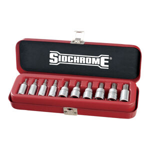 Sidchrome Socket Set, 1/4 & 3/8In Drive Tru-Torque Torx 10 Piece SIDSCMT19107 0
