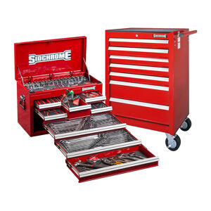 Sidchrome Tool Chest, Red. 262 Piece Metric/Af SIDSCMT10159R 0