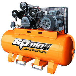 Sp Air Compressor 10Hp Belt Drive 270Lt Tank SP50 •Triple Cylinder Compressor Pump With Cast Iron Crankshaft & Cylinder • Steel Valve Plate With Stainless Steel Valves • Overload Protection Of Electric Motor With Thermal Relay • Independent 3 Phase Switch Box Operates By A Single Phase Relay Pressure Switch