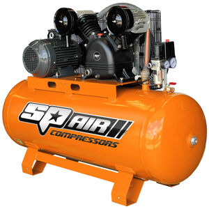Sp Air Compressor 5.5Hp Belt Drive 200Lt Tank SP25 • Twin Cylinder Compressor Pump With Cast Iron Crankshaft & Cylinder • Steel Valve Plate With Stainless Steel Valves • Overload Protection Of Electric Motor With Thermal Relay • Independent 3 Phase Switch Box Operates By A Single Phase Relay Pressure Switch