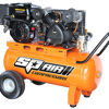 Sp Air Compressor 6.5Hp Petrol 60Lt Tank SP17P • Take Anywhere And Will Run Several Air Tools At Once • Ideal For Commercial Applications • 6.5Hp Torini Ohv 4 Stroke Engine • V-Twin Pump With Alloy Heads • Full Brass Non-Return Valve • 200Mm (8") Solid Rubber Wheels • One Touch (Nitto Style) Connector • Belt Drive • 356L/Min Fad • 150Psi • 60Ltr Tank • Filter/Regulator