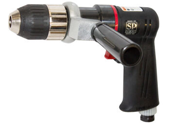 Sp Air Drill Air Pistol 1/2"Dr Composite Keyless SP-7527KL 1/2” Dr Composite Industrial Pistol Drill - Keyless Chuck • Length 180Mm • Capacity 12.7Mm • Air Con 606L/Min Max • Chuck Size 1/2”