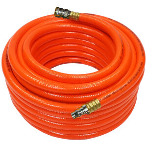 Sp Air Hose Air Fitted 30Mt Nitto Style SP66-30N Premium Fitted Air Hose • 30M X 10Mm-3/8"I.D • Extreme Flexibility. • Made From An Engineered Hybrid Polymer That Provides Superior All-Weather Flexibility Even In Freezing Temperatures (-5°C ~ 65°C) • Designed To Hold Up To The Shop Environment With An Excellent Abrasion-Resistant Outer Cover • Hose Will Not Kink When Under Pressure. Max Working Pressure: 300Psi • Designed To Work Smart & Last Long With A Lightweight Body & One-Touch Nitto™ Style Couplers This Hose Is Built To Work As Hard As You Do. • Uv Treated