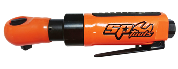 Sp Air Ratchet Air Mini 3/8"Dr Sp SP-1763 Specifications: Max Torque: 30Ft-Lbs (4.15 Kg-M) Free Speed: 230Rpm Avg Air Consumption: 124L/Min Features: Ideal For Engine Repairs, Tune-Ups And Radiator Work Compact Design With Long 100Mm Neck Provides Access To Previously Difficult To Reach Areas Induction Hardened Ratchet Head To Increase The Life Of Your Tool Heavy Duty Metal Body Ergonomic Design Reduces Fatigue Lever Handle For Throttle Control Forward/Reverse