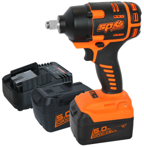 Sp Cordless 18V 1/2"Cordless Impact Wrench Kit 5 SP81134 18V 1/2”Dr Impact Wrench Kit Kit Includes: 18V 1/2’’Dr Impact Wrench • Bolt Busting Torque: 970N-M • Torque: 690N-M • No-Load Speed: 0-2200Rpm • Capacity: 1/2” (13Mm) • Variable Speed Switch With Brake • Powerful Brushless Motor 2X 18V 5.0Ah Battery Packs • More Power For Longer • Max Lithium 18V Battery Charger 5Pc 1/2Dr Impact Socket Rail Set • 14 17 19 21 & 22Mm"