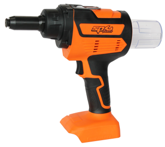 Sp Cordless Cordless 18V Riveter (Body Unit) SP81376BU 18V Industrial Riveter • High Capacity: Sets ± 650 Rivets On One Charge (1300 Stainless 6.4Mm Rivets Off 1X 4.0Ah Battery Charge) • Powerful Brushless Motor With A Max Pulling Force Of 2000Kg