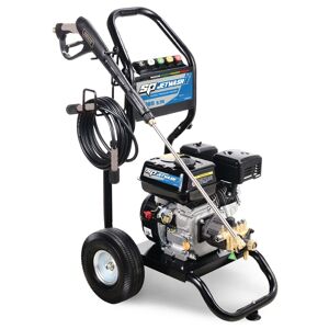Sp Jetwash Pressure Washer Petrol 5.5Hp SP250P • 2500 Max Psi • 7.7 Litres Per Minute • 5.5Hp • Brass Head 3 Piston Crank Shaft Pump • Powered By Torini Engines • Steel Lance • 5 Quick Connect Nozzles • 8M Hp Nylon Braided Hose With Quick Connect