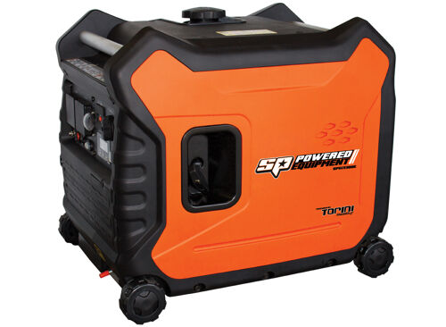 Sp Power Equip Generator 3300W Inverter SPGI3300E 7Hp Inverter Generator • Max: 3300W • Rated: 3000W • 50 ~ 58Db • 10 Litre Fuel Tank • Electric Start • Kva: 3.3Kva • Parallel Connection Capable • Meets Epa, Proposed Australian Emissions Standrads & Strict Californian Pollution Standards Ideal For All Camping & Leisure Activities, Compared To Similar Products. The Spgi3300E Is A Powerful Super Quiet Inverter Generator With The Best Power, Size To Weight Ratio On The Market. Built Around The Reliable Torini Race Tested 7Hp Engine And Intelligent Power Supply, It Is Well Suited For Recreational Use With Air Conditioners, Refrigerators, Microwave Ovens, Coffee Machines & Entertainment Appliances