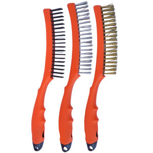 Sp Tools Brush Wire 355Mm 3Pc Set - 3 X 19 Row Pp Handle SP30893 Includes: • Carbon Steel Bristled Brush - 355Mm • Stainless Steel Bristled Brush - 355Mm • Brass Bristled Brush - 355Mm